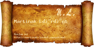 Martinak Lóránt névjegykártya